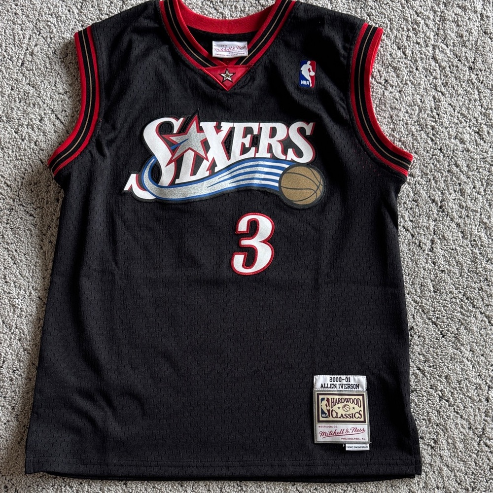 Mitchell & Ness Black Sixers #3 Hardwood Classics Jersey